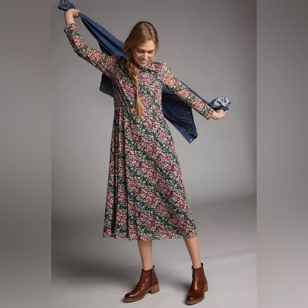 ✨ Anthropologie Fiona Maxi Dress Sz MP - Picture 2 of 11